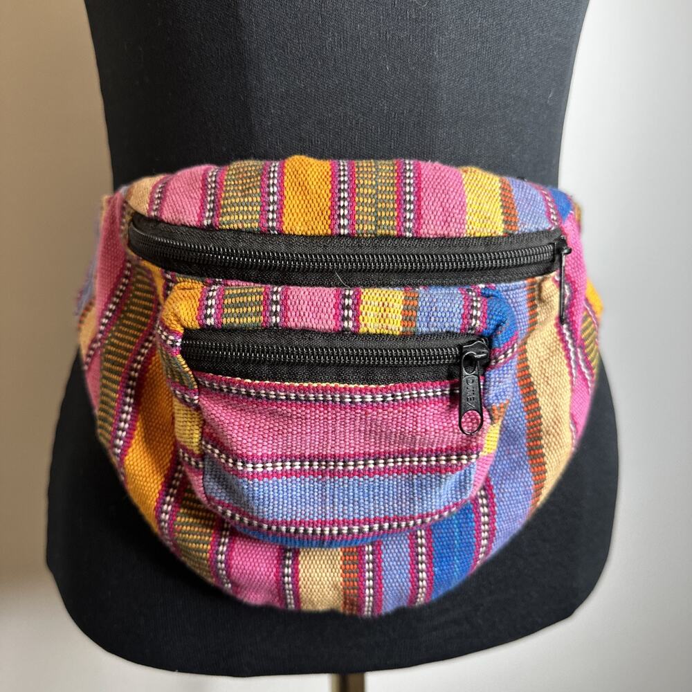 Colorful Guatemalan Woven Fanny Pack Crossbody Waist Bag Unisex Boho Festival